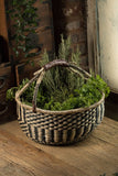Handwoven Seagrass Market Basket Black & Natural