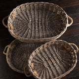 Willow Oval Serving Baskets Set of 3